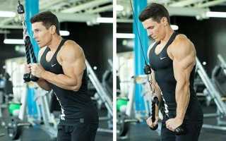 Разгибание рук с верхнего блока